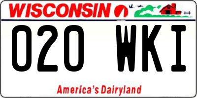 WI license plate 020WKI