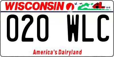 WI license plate 020WLC