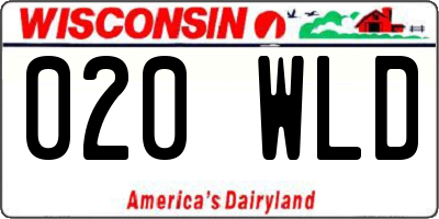 WI license plate 020WLD