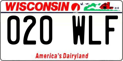 WI license plate 020WLF