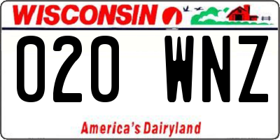 WI license plate 020WNZ