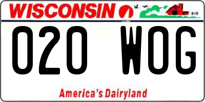 WI license plate 020WOG