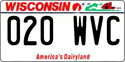 WI license plate 020WVC