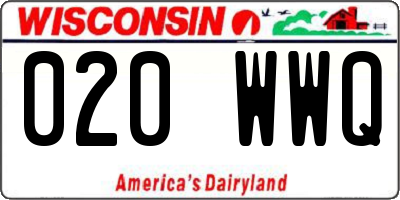 WI license plate 020WWQ