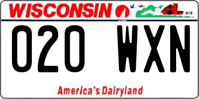 WI license plate 020WXN