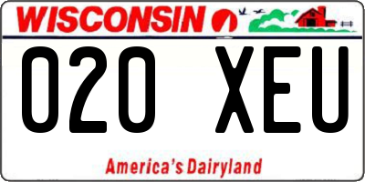 WI license plate 020XEU