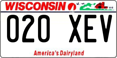WI license plate 020XEV