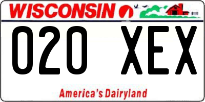 WI license plate 020XEX