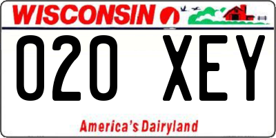 WI license plate 020XEY