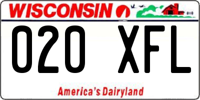 WI license plate 020XFL