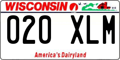 WI license plate 020XLM