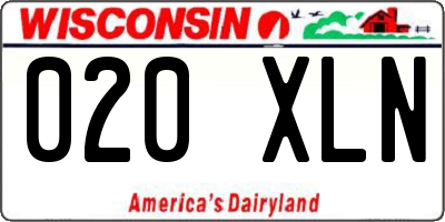 WI license plate 020XLN