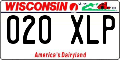 WI license plate 020XLP