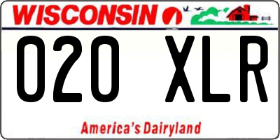 WI license plate 020XLR