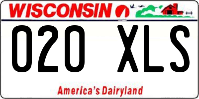 WI license plate 020XLS