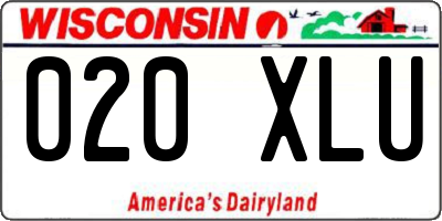 WI license plate 020XLU