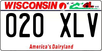 WI license plate 020XLV