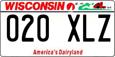 WI license plate 020XLZ