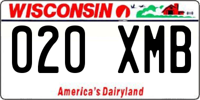 WI license plate 020XMB