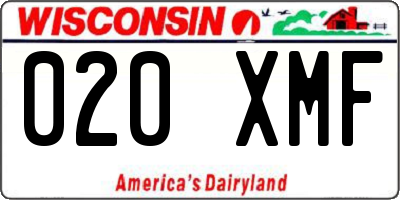 WI license plate 020XMF