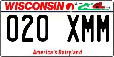 WI license plate 020XMM