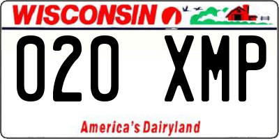 WI license plate 020XMP