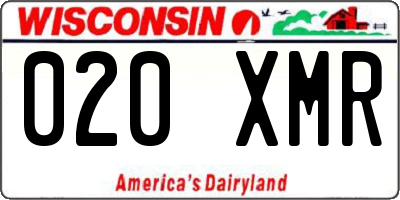 WI license plate 020XMR