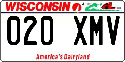 WI license plate 020XMV