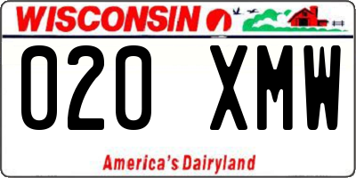 WI license plate 020XMW