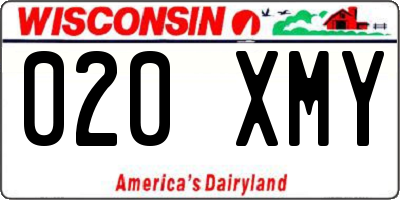 WI license plate 020XMY