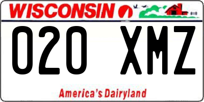 WI license plate 020XMZ