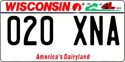 WI license plate 020XNA