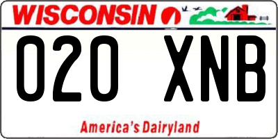 WI license plate 020XNB