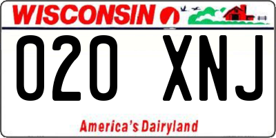 WI license plate 020XNJ