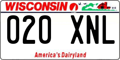 WI license plate 020XNL