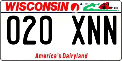 WI license plate 020XNN