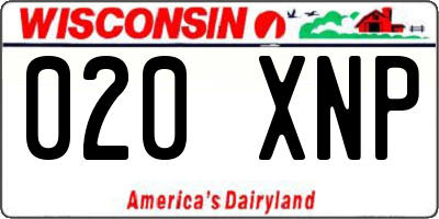 WI license plate 020XNP