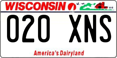 WI license plate 020XNS