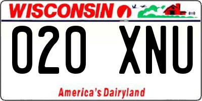 WI license plate 020XNU
