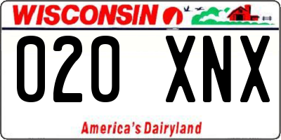 WI license plate 020XNX