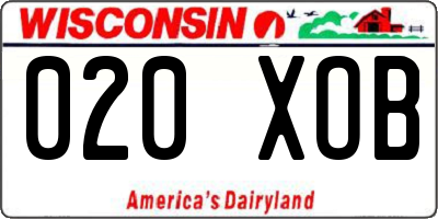 WI license plate 020XOB