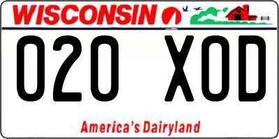 WI license plate 020XOD