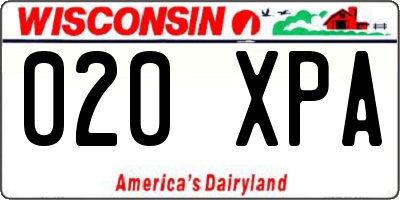 WI license plate 020XPA
