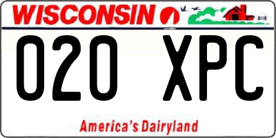 WI license plate 020XPC