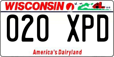 WI license plate 020XPD