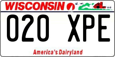 WI license plate 020XPE