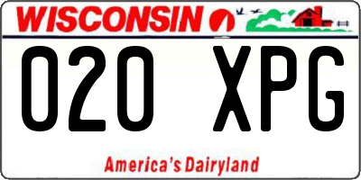WI license plate 020XPG