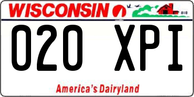 WI license plate 020XPI