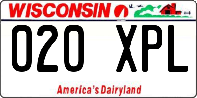WI license plate 020XPL