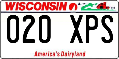 WI license plate 020XPS